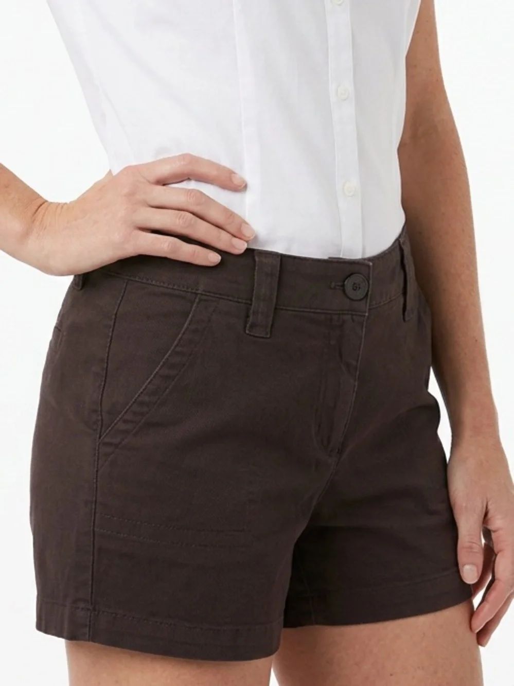 NEW YORK & COMPANY | NEW Dark Brown Vestry Street Chino Shorts Women’s Size 10
